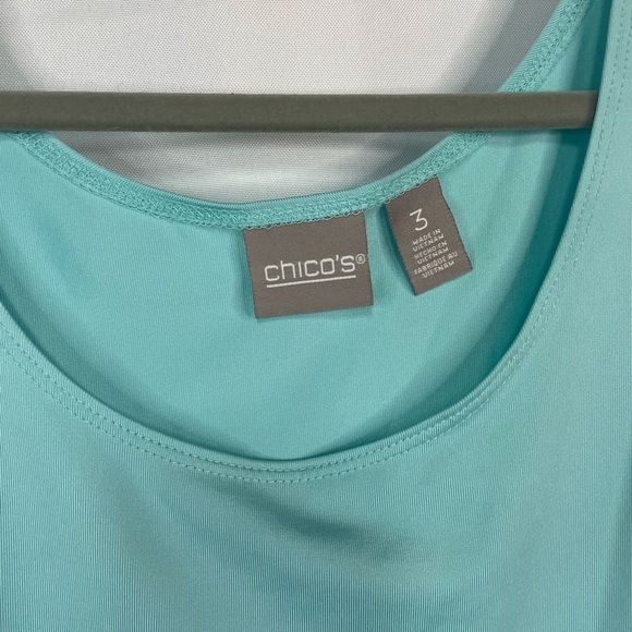 Chicos teal tank top, a great basic. Doesn’t wrinkle and great for travel! - Picture 2 of 2